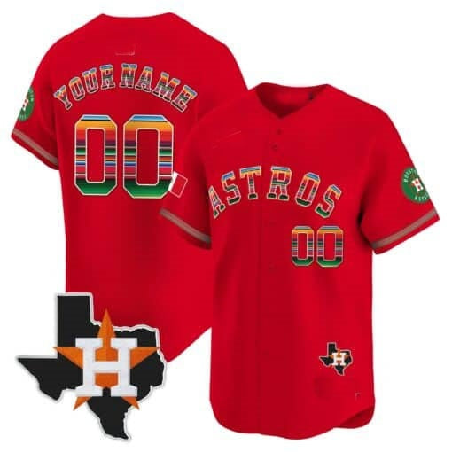 Custom Houston Astros Mexico Texas Patch Vapor Premier Limited Jersey ¨CRed REYNOLDS