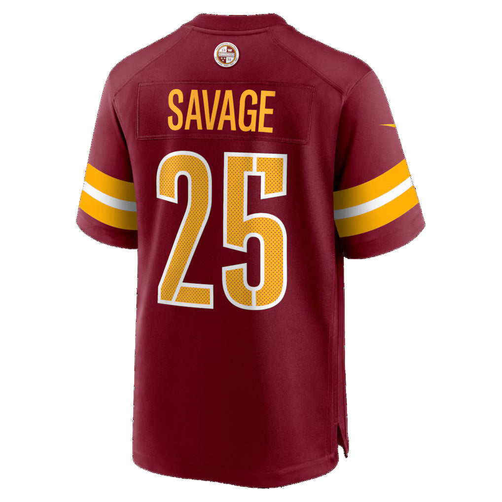 W.Commanders #25 Darnell Savage Burgundy REYNOLDS Team Game Jersey