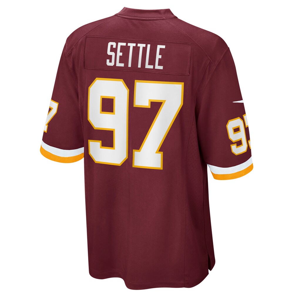 W.Football Team #97 Tim Settle Burgundy REYNOLDS Game Player Jersey