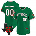Custom Houston Astros Mexico Texas Patch Vapor Premier Limited Jersey V3 ¨C Green REYNOLDS
