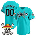 Custom Miami Marlins x One Piece Teal REYNOLDS Vapor Premier Limited Jersey - Stitched
