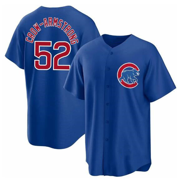 Chicago Cubs #52 Pete Crow-Armstrong Blue REYNOLDS 2024 Cool Base Stitched Jersey