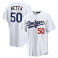 Los Angeles Dodgers #50 Mookie Betts Player Gold White REYNOLDS Collection Limited Home Stitched Jerseys