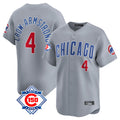 Chicago Cubs #4 Pete Crow-Armstrong Player Gray REYNOLDS Road 150th Anniversary Limited Home Stitched Jerseys