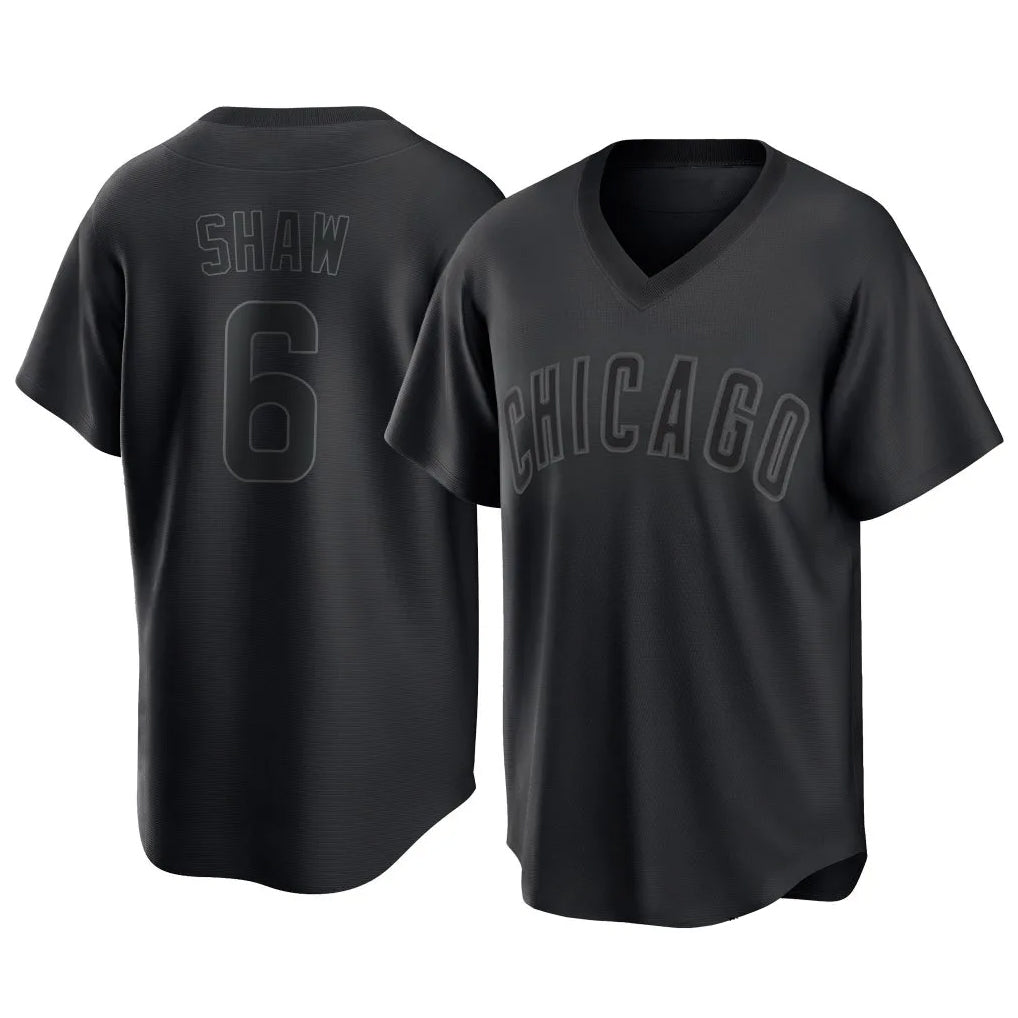 Chicago Cubs #6 Matt Shaw Player Black REYNOLDS T-shirt Home Game Stitched Jerseys