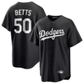 Los Angeles Dodgers #50 Mookie Betts Player Black REYNOLDS Carbon Limited Game Stitched Jerseys