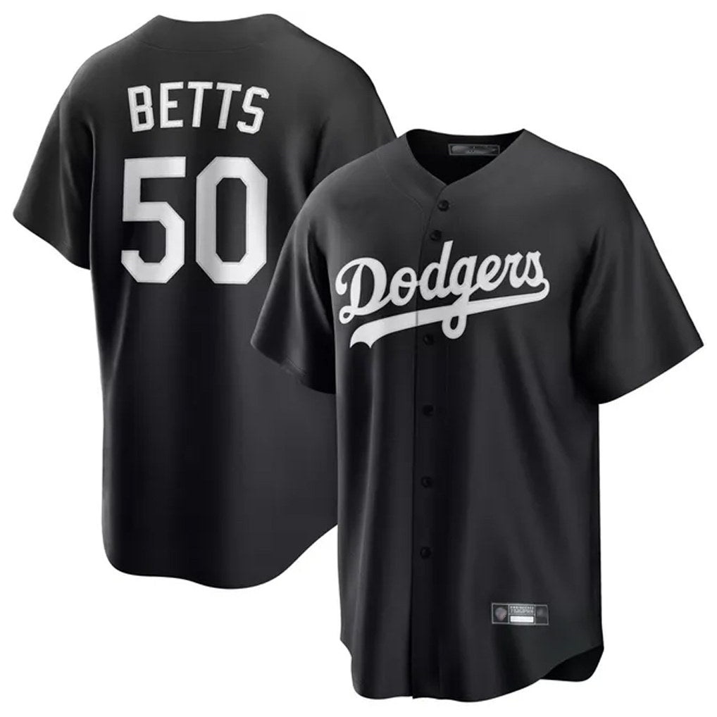 Los Angeles Dodgers #50 Mookie Betts Player Black REYNOLDS Carbon Limited Game Stitched Jerseys