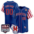 Custom Milwaukee Brewers America 250 Edition Vapor Premier Limited Royal REYNOLDS Stitched Jerseys