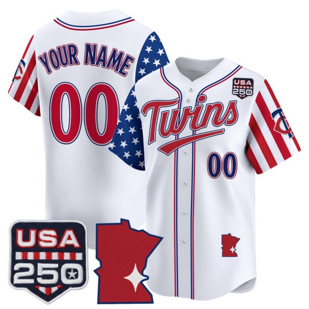 Custom Minnesota Twins America 250 Edition Vapor Premier Limited White REYNOLDS Stitched Jerseys