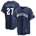 Chicago Cubs #27 Seiya Suzuki Player Navy REYNOLDS City Connect Home Game Stitched Jerseys