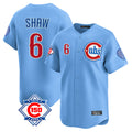 Chicago Cubs #6 Matt Shaw Player Light Blue REYNOLDS 150th Anniversary Limited Home Stitched Jerseys
