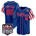 Custom Philadelphia Phillies America 250 Edition Vapor Premier Limited Royal REYNOLDS Stitched Jerseys