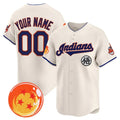 Custom Cleveland Indians x Dragon Ball Cream REYNOLDS Vapor Premier Limited Jersey - All Stitched