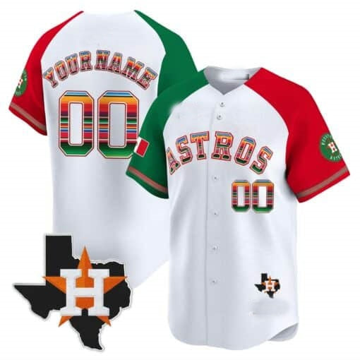 Custom Houston Astros Mexico Texas White REYNOLDS Patch Vapor Premier Limited Jersey ¨C Alternate