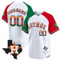 Custom Houston Astros Mexico Texas White REYNOLDS Patch Vapor Premier Limited Jersey ¨C Alternate