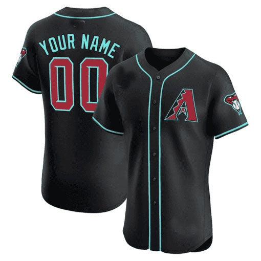 Custom Arizona Diamondbacks 2024 Flex Base Jersey ¨C Black REYNOLDS