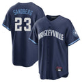 Chicago Cubs #23 Ryne Sandberg Player Navy REYNOLDS City Connect Home Game Stitched Jerseys