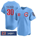 Chicago Cubs #30 Kyle Tucker Blue REYNOLDS 'Ryne Sandberg Tribute' Vapor Limited V3 Stitched Jersey