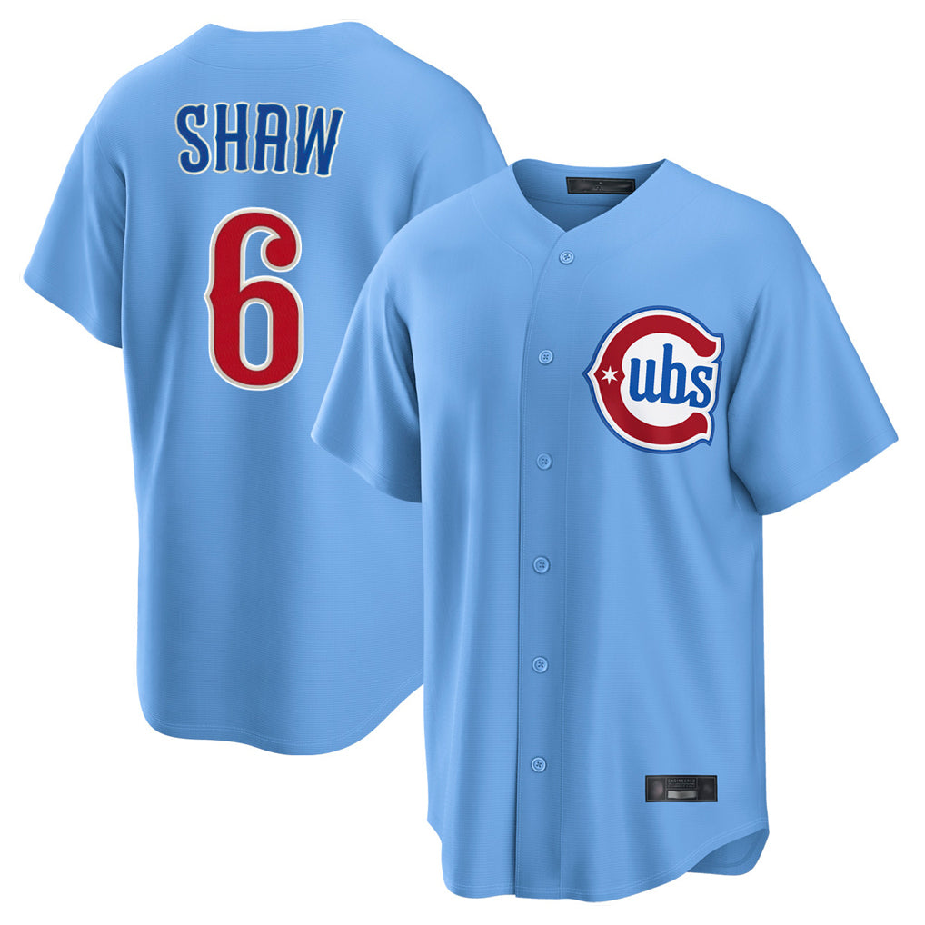 Chicago Cubs #6 Matt Shaw Player Light Blue REYNOLDS Home Game Stitched Jerseys