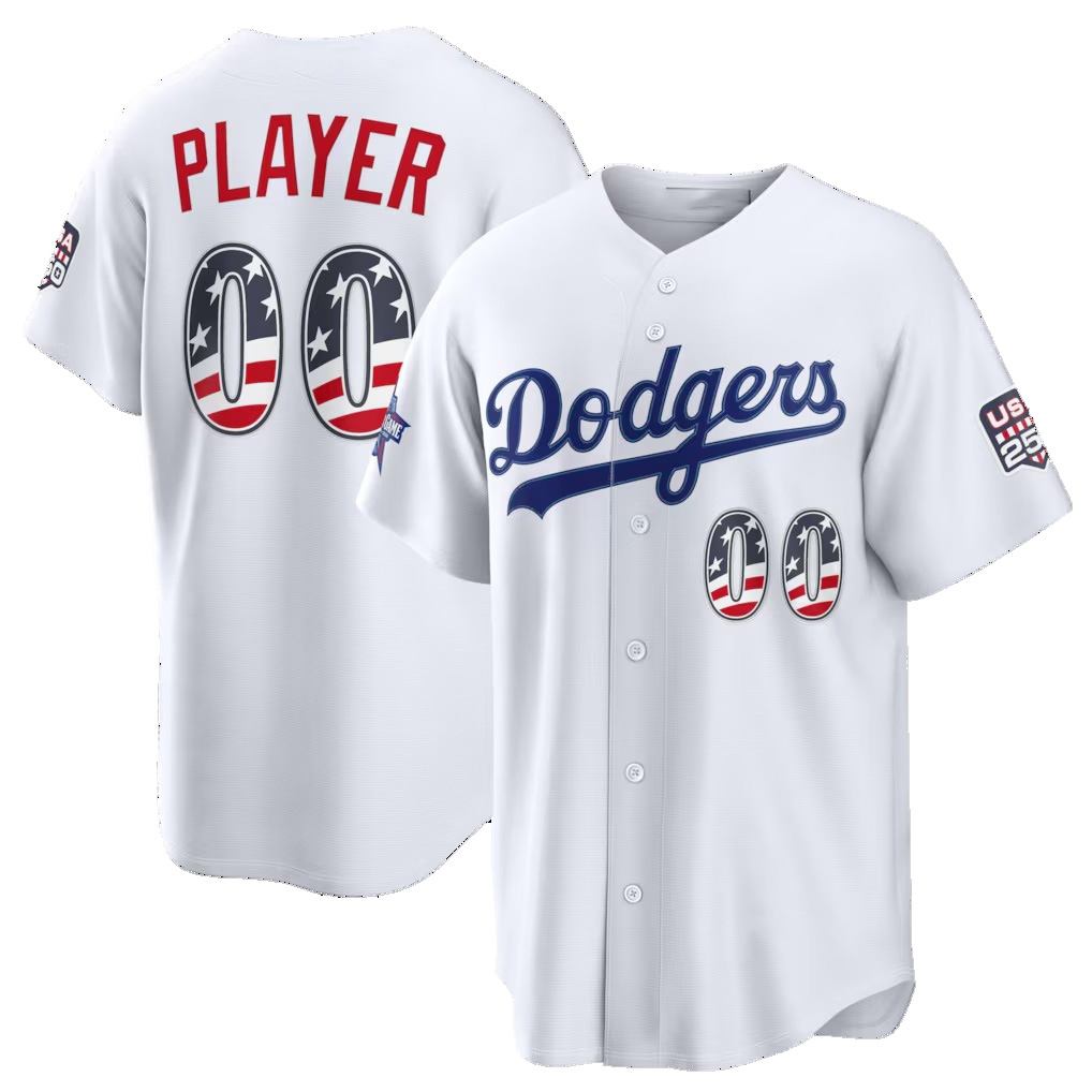 Custom Los Angeles Dodgers 2026 All-Star Edition Stars & Stripes White REYNOLDS Stadium Pick-A-Player Jersey