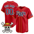 Custom Tampa Bay Rays x One Piece Red REYNOLDS Vapor Premier Limited Jersey - Stitched