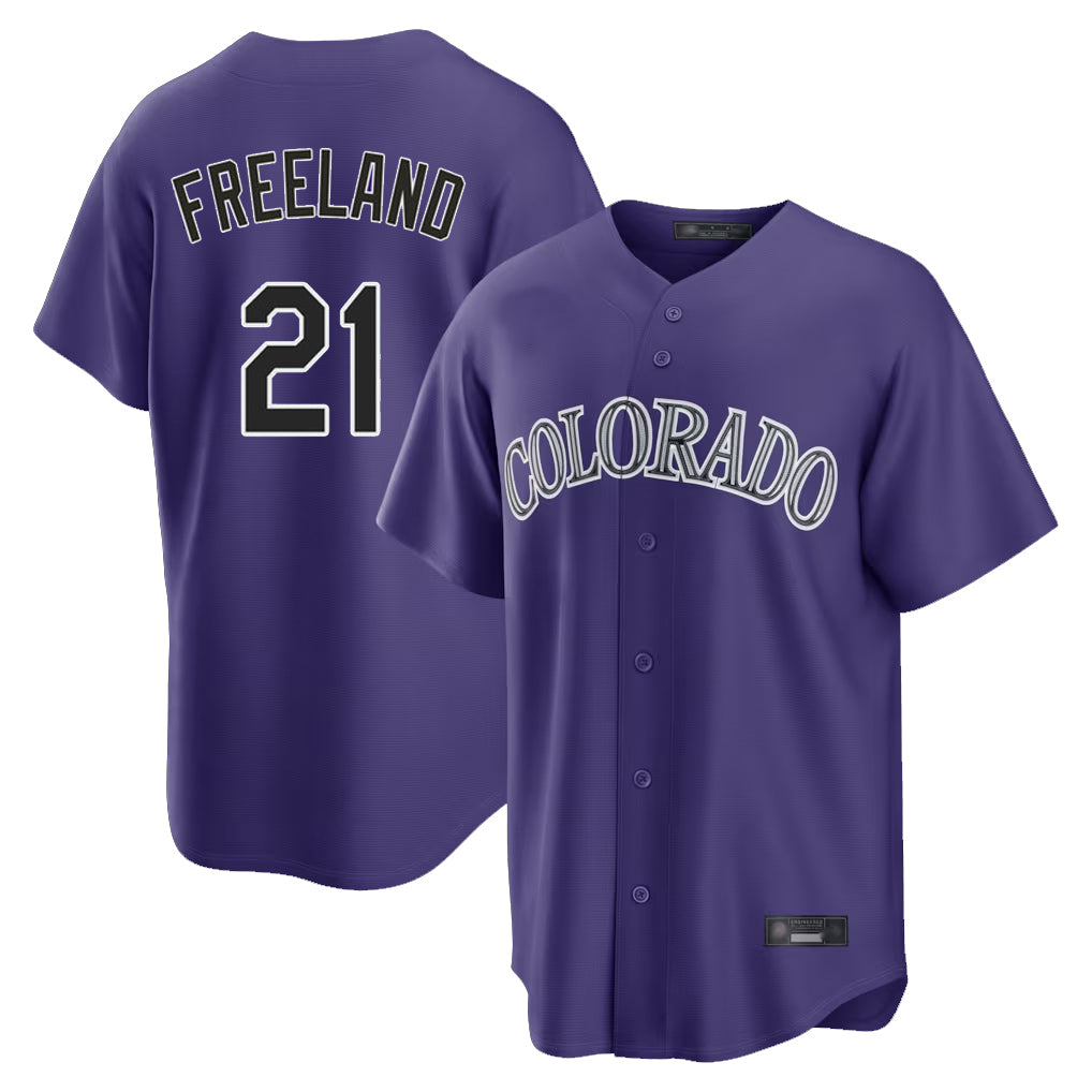 Colorado Rockies #21 Kyle Freeland Player Purple REYNOLDS Game Home Stitched Jerseys