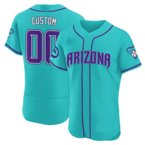 Custom Arizona Diamondbacks 2024 Teal Purple Jersey ¨C Teal REYNOLDS