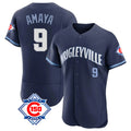 Chicago Cubs #9 Miguel Amaya Player Navy REYNOLDS City Connect 150th Anniversary Limited Elite Home Stitched Jerseys