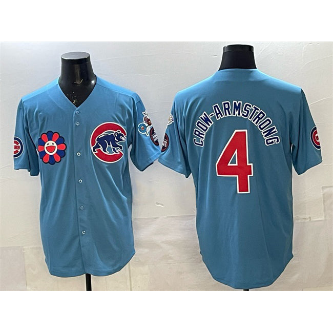 Chicago Cubs #4 Pete Crow-Armstrong Blue REYNOLDS 2025 Tokyo Series 2nd Alternate Limited Stitched Jersey 2
