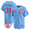 Chicago Cubs #31 Greg Maddux Player Light Blue REYNOLDS 150th Anniversary Limited Home Stitched Jerseys