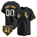 Custom Chicago White Sox 2024 Jackie Robinson Patch Vapor Premier Limited Jersey ¨C All Stitched-Black REYNOLDS