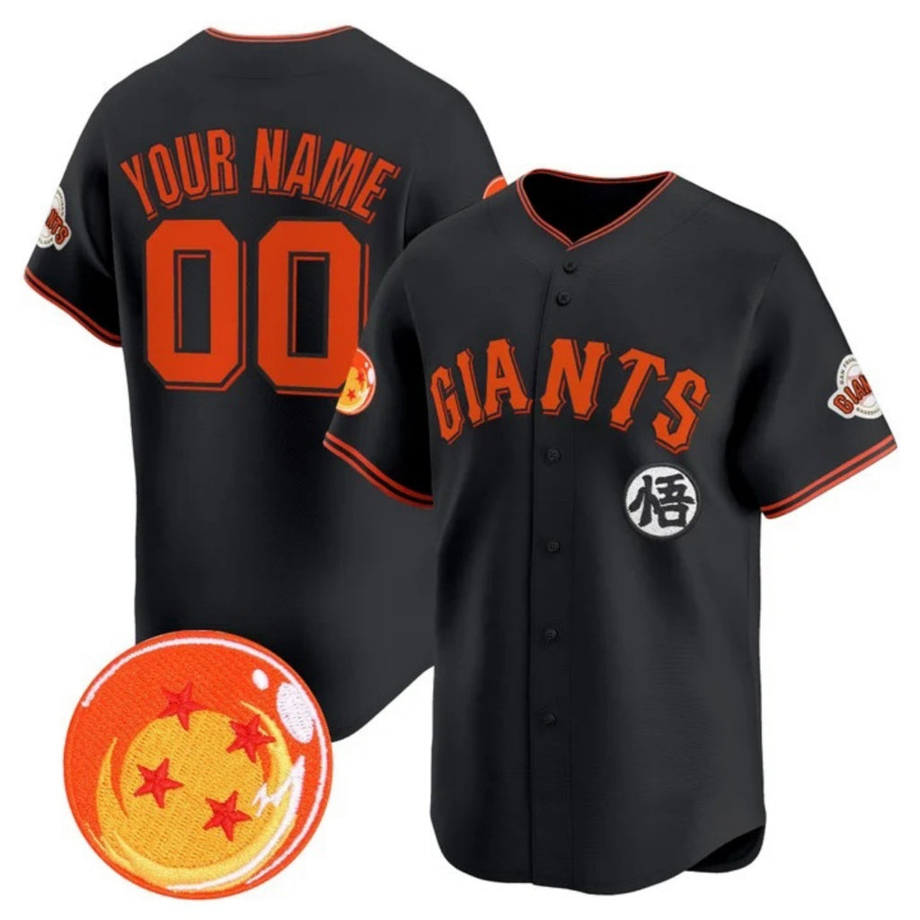 Custom San Francisco Giants x Dragon Ball Black REYNOLDS Vapor Premier Limited Jersey - All Stitched