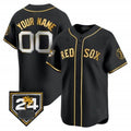 Custom Boston Red Sox 2024 Spring Training Patch Vapor Premier Limited Jersey ¨C All Stitched-Black REYNOLDS