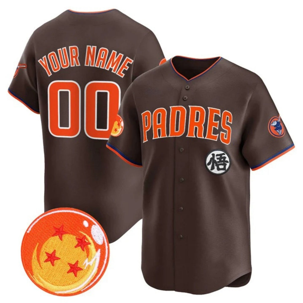 Custom San Diego Padres x Dragon Ball Brown REYNOLDS Vapor Premier Limited Jersey - All Stitched