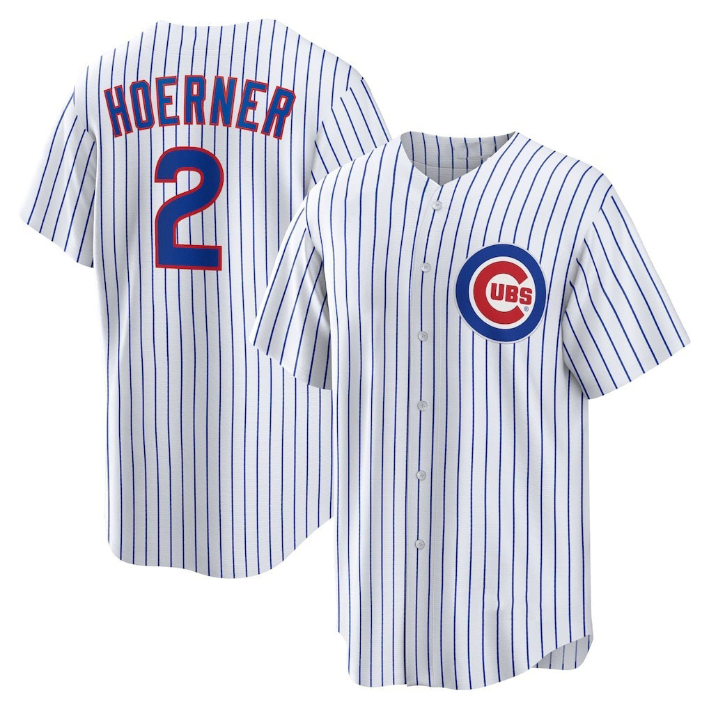 Chicago Cubs #2 Nico Hoerner White REYNOLDS Replica Player Jersey