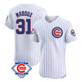 Chicago Cubs #31 Greg Maddux Player White REYNOLDS 150th Anniversary Limited Elite Home Game Stitched Jerseys