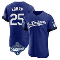Los Angeles Dodgers #25 Tommy Edman Player Royal REYNOLDS World Series Meet City Connect Elite Home Stitched Jerseys