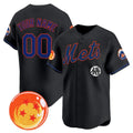 Custom New York Mets x Dragon Ball Black REYNOLDS Vapor Premier Limited Jersey - All Stitched