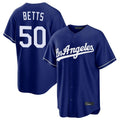 Los Angeles Dodgers #50 Mookie Betts Player Royal REYNOLDS Game Stitched Jerseys