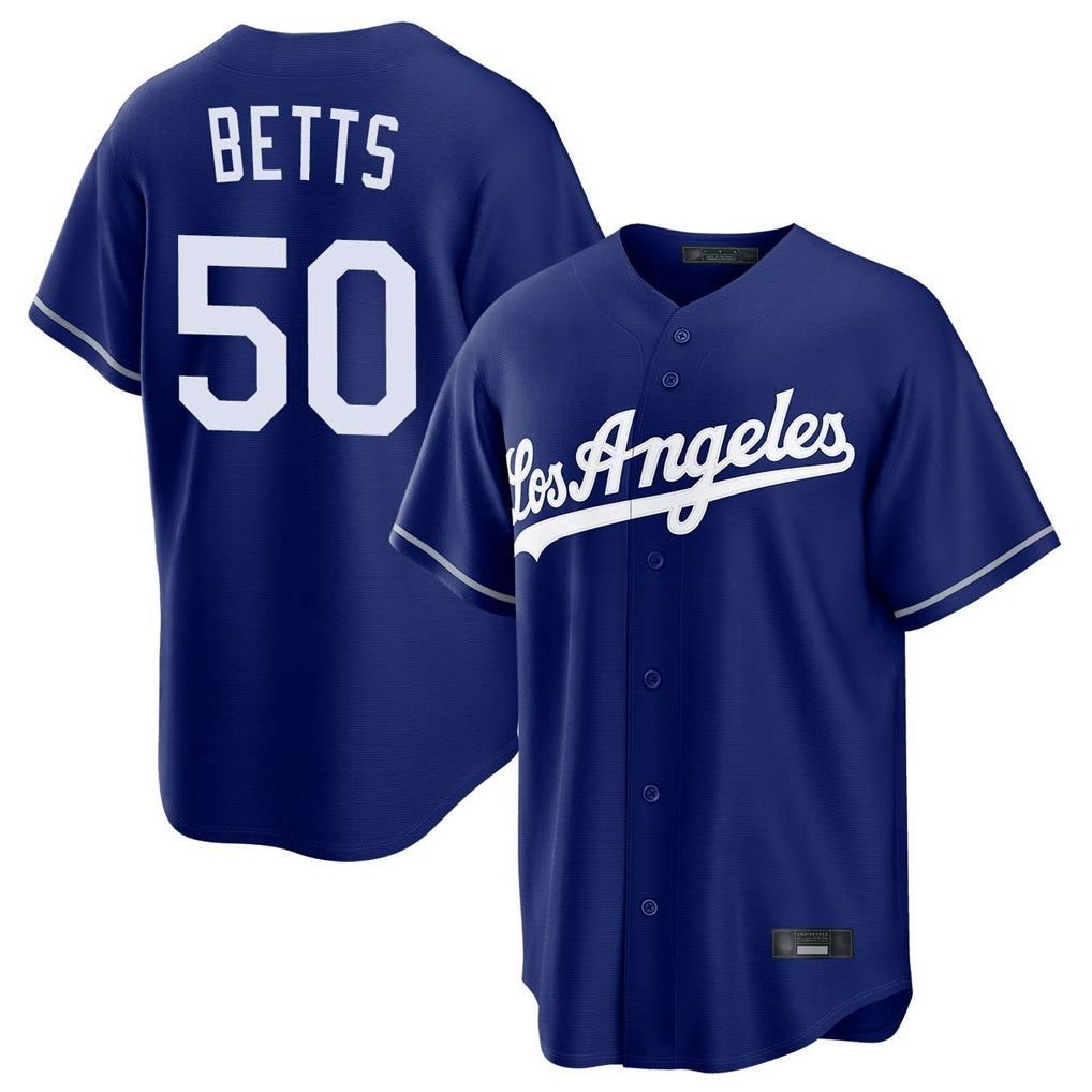 Los Angeles Dodgers #50 Mookie Betts Player Royal REYNOLDS Game Stitched Jerseys