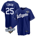 Los Angeles Dodgers #25 Tommy Edman Player Royal REYNOLDS World Series Game Stitched Jerseys