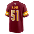 W.Commanders #51 Ale Kaho Burgundy REYNOLDS Team Game Jersey