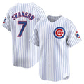 Chicago Cubs #7 Dansby Swanson White REYNOLDS Home Limited Player Jersey