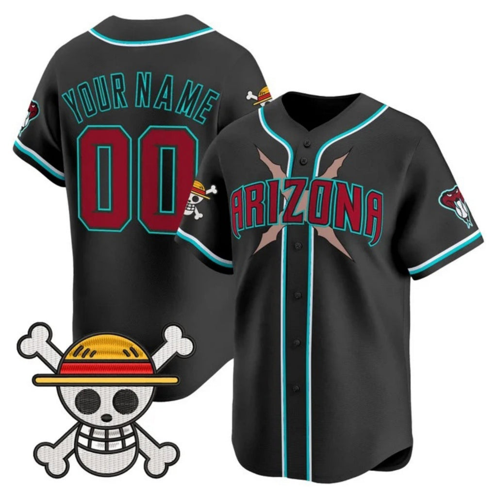 Custom Arizona Diamondbacks x One Piece Black REYNOLDS Vapor Premier Limited Jersey - Stitched