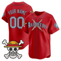 Custom Seattle Mariners x One Piece Red REYNOLDS Vapor Premier Limited Jersey - Stitched