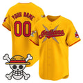 Custom Cleveland Indians x One Piece Gold REYNOLDS Vapor Premier Limited Jersey - Stitched