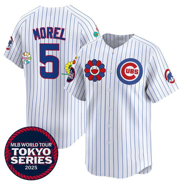 Chicago Cubs #5 Christopher Morel White REYNOLDS 2025 Tokyo Series Limited Stitched Jersey