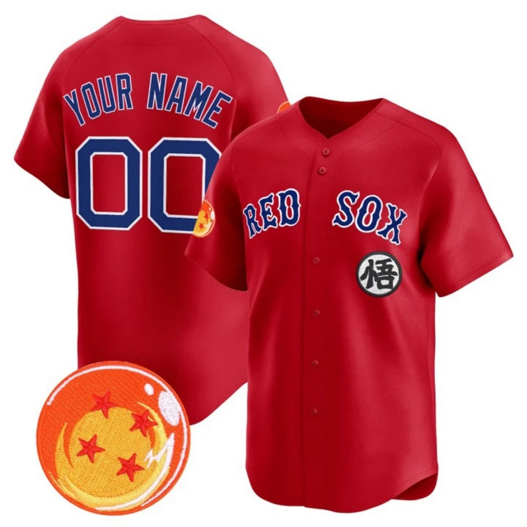 Custom Boston Red Sox x Dragon Ball Red REYNOLDS Vapor Premier Limited Jersey - All Stitched