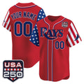 Custom Tampa Bay Rays America 250 Edition Vapor Premier Limited Red REYNOLDS Stitched Jerseys