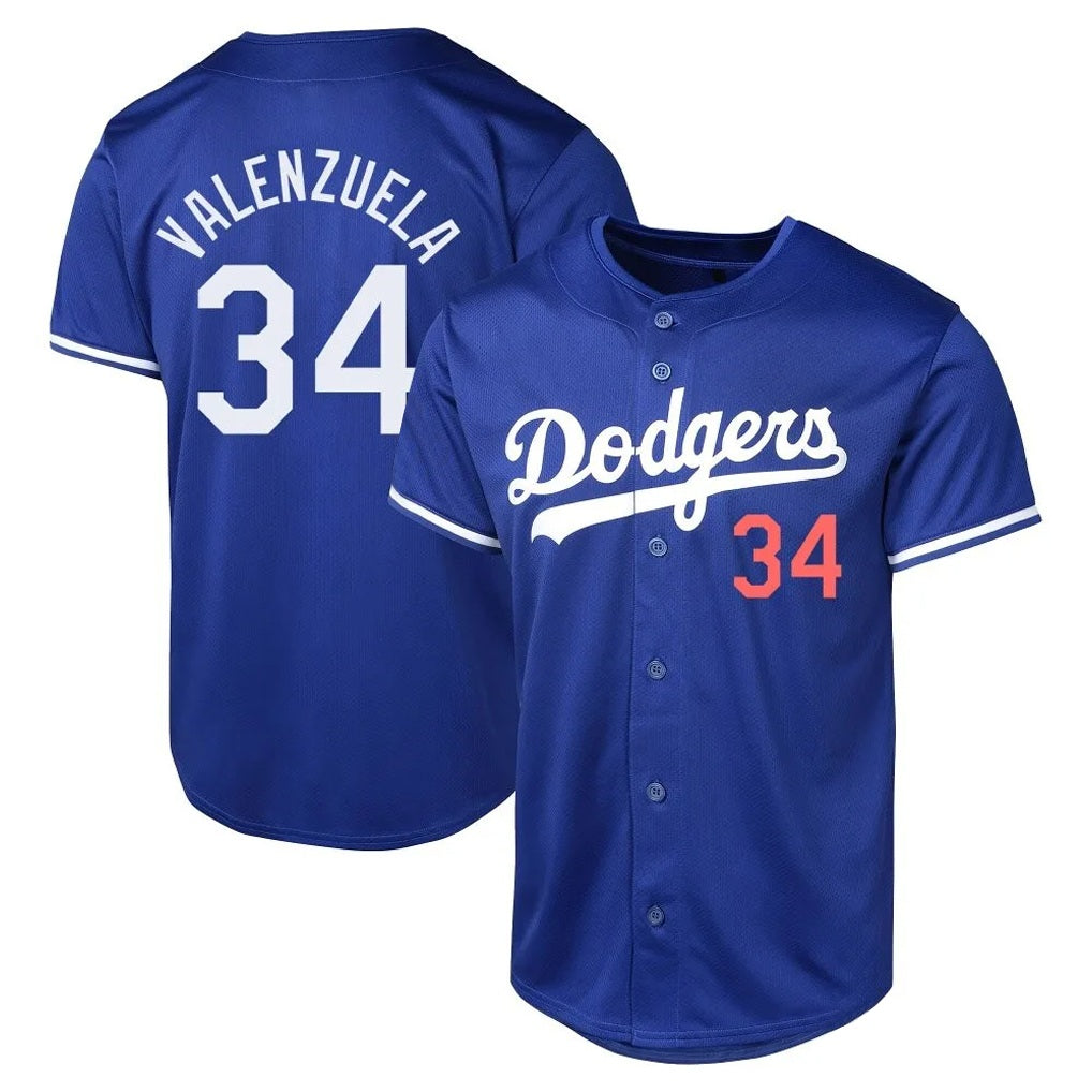 Los Angeles Dodgers #34 Fernando Valenzuela Player Royal REYNOLDS Limited World Series Stitched Jerseys